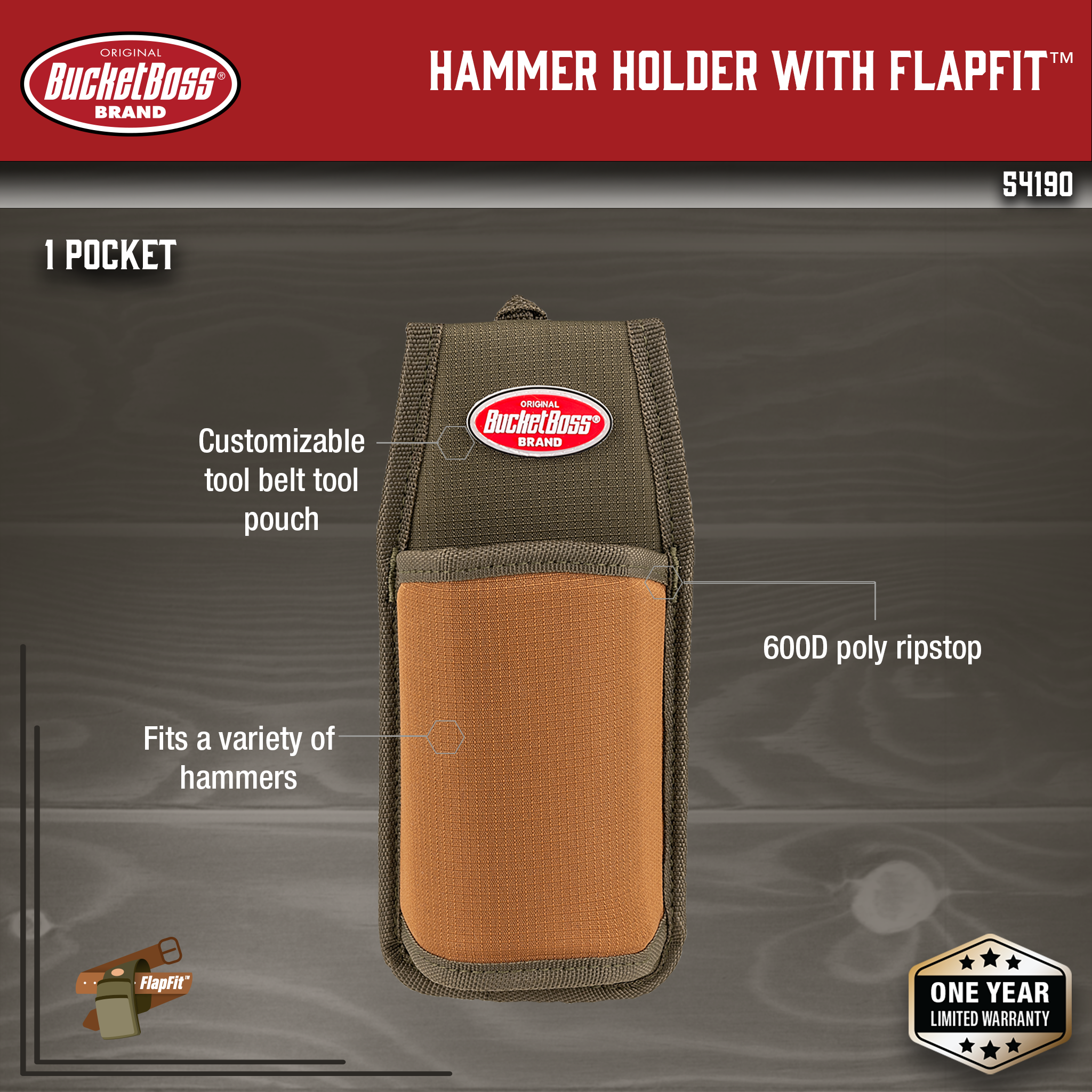 Bucket Boss, Hammer Holder with FlapFit