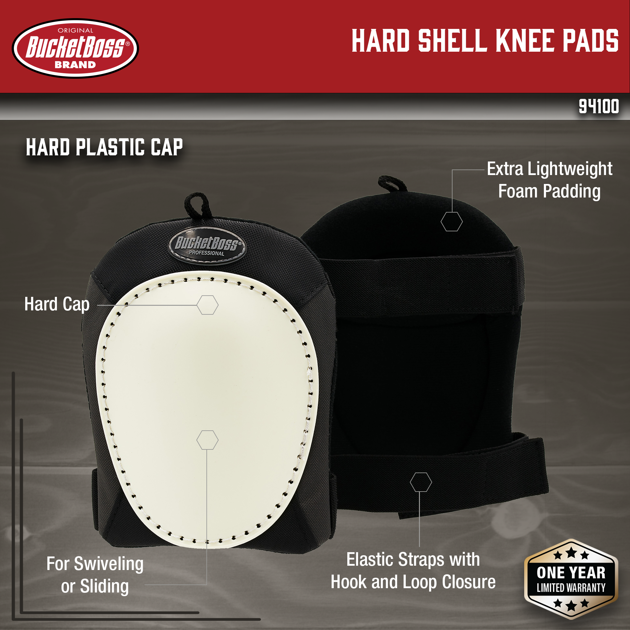 Bucket Boss, Hard Shell Knee Pads