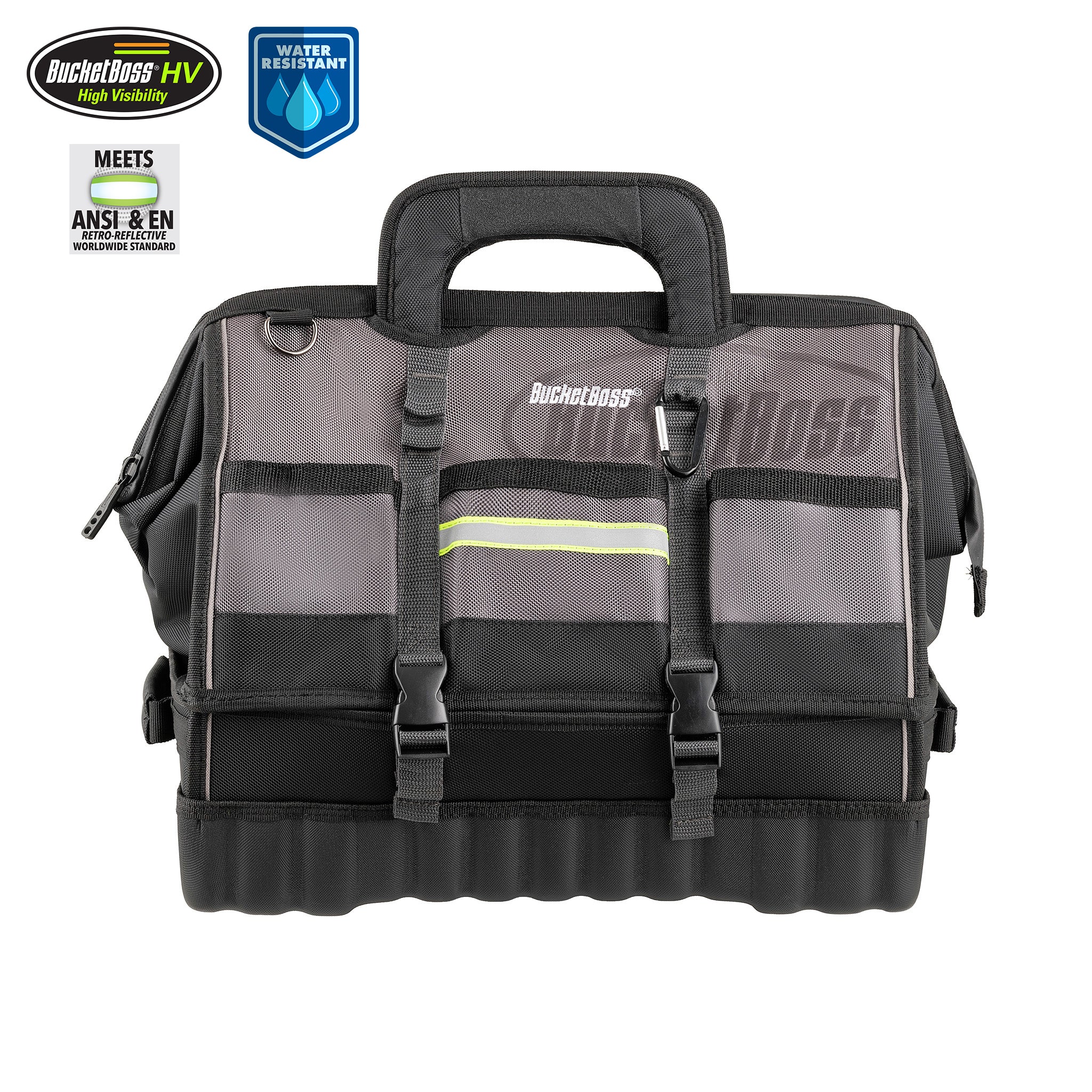 Bucket Boss, Hi-Vis 18" Pro Drop-Bottom Tool Bag