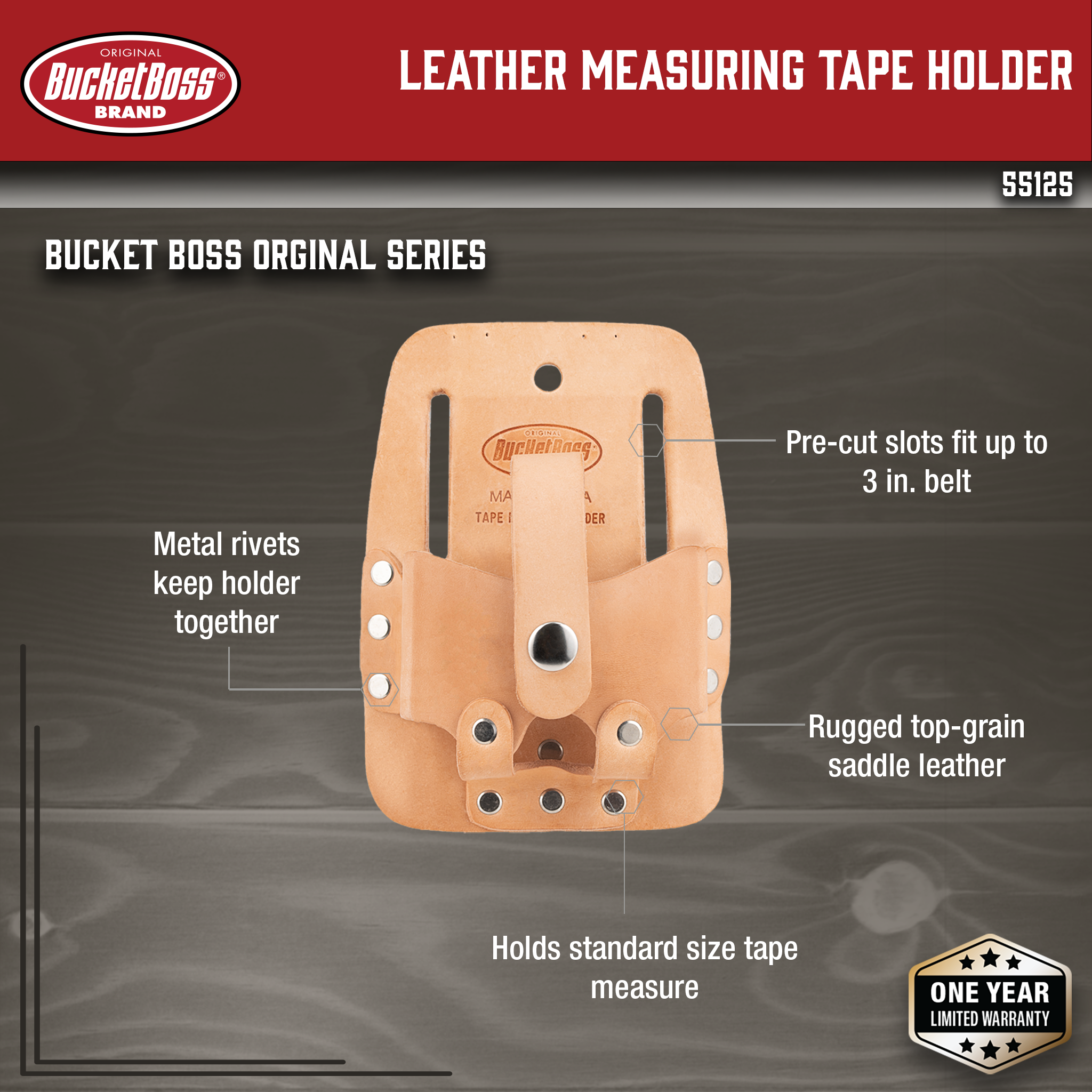 Bucket Boss, Leather Measuring Tape Holder