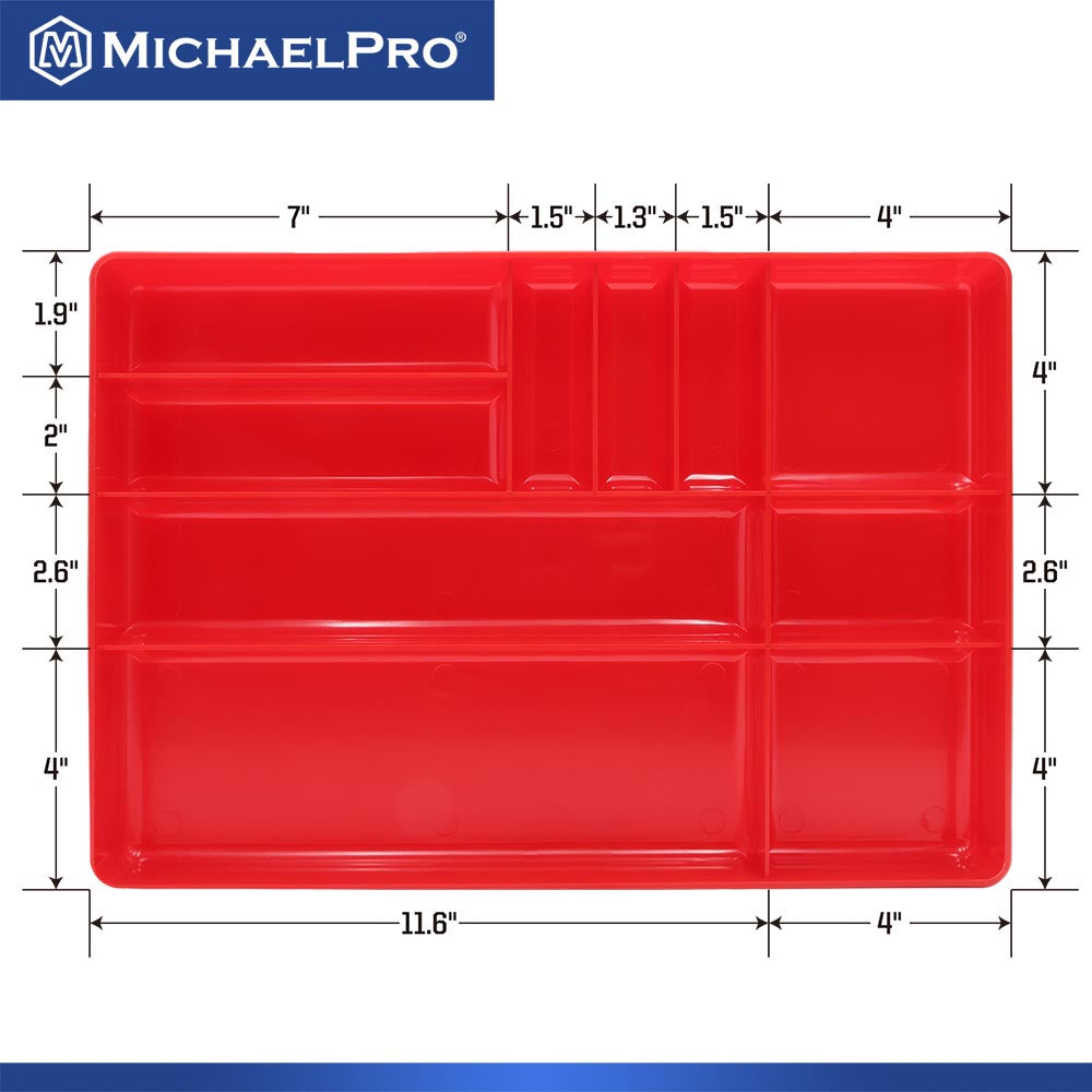 MichaelPro, Low Profile Garage Tool Tray with Compartments (MP014036)