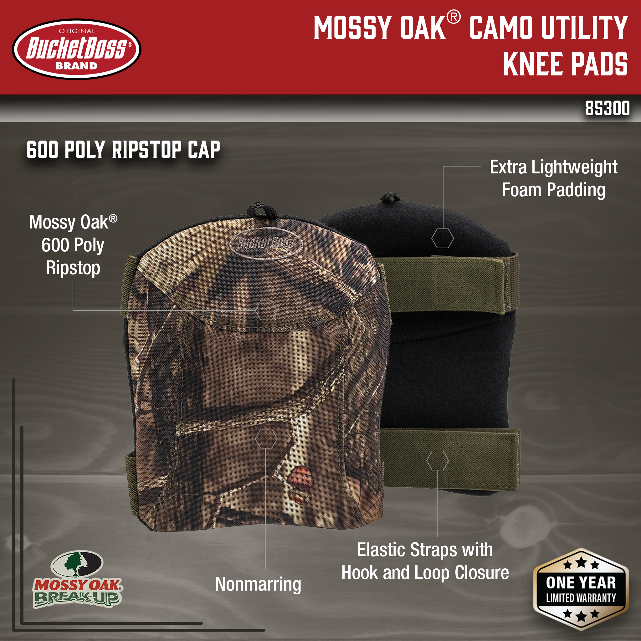 Bucket Boss, Mossy Oak® Camo Utility Knee Pads