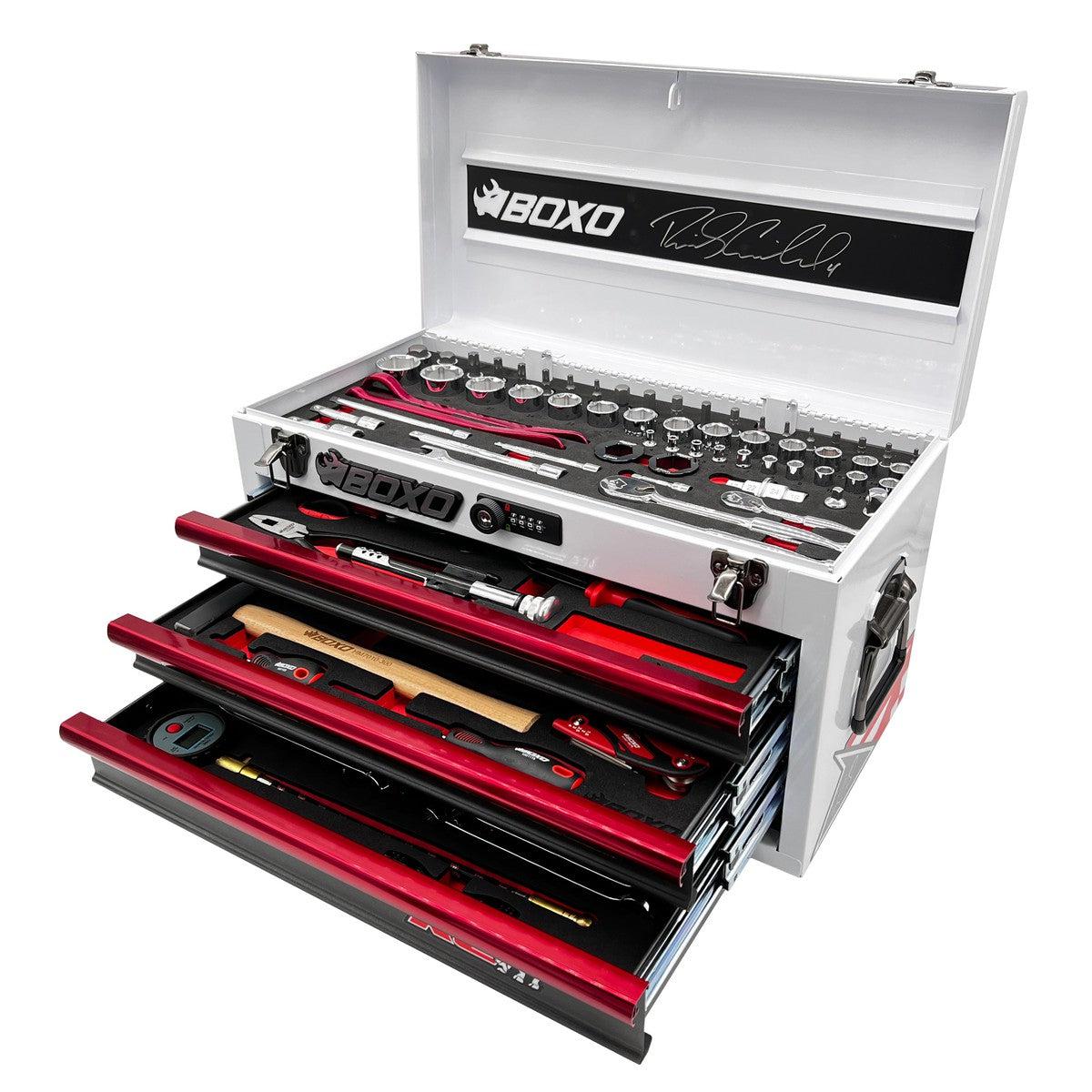 BoxoUSA, MotoBox = Limited Edition Ricky Carmichael 103-Piece Metric Motorcycle 3-Drawer Hand Carry Tool Box