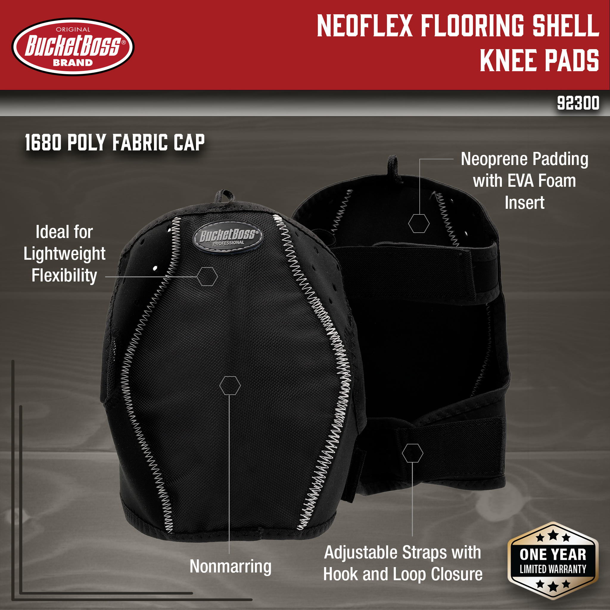 Bucket Boss, NeoFlex Flooring Shell Knee Pads