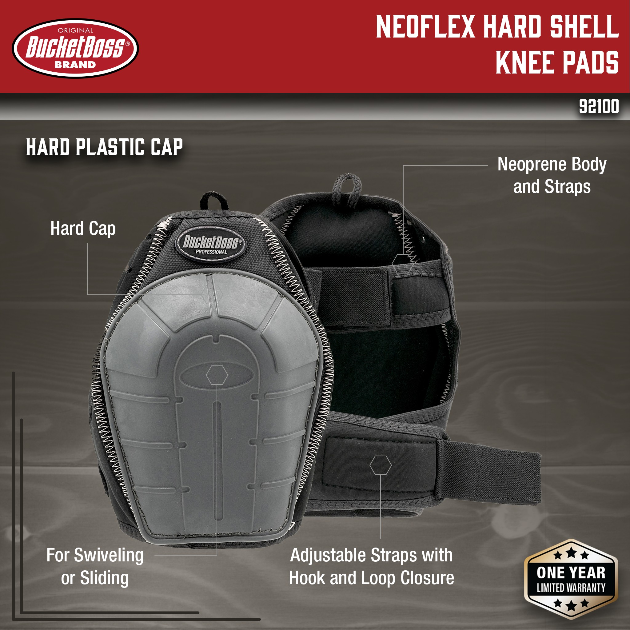 Bucket Boss, NeoFlex Hard Shell Knee Pads