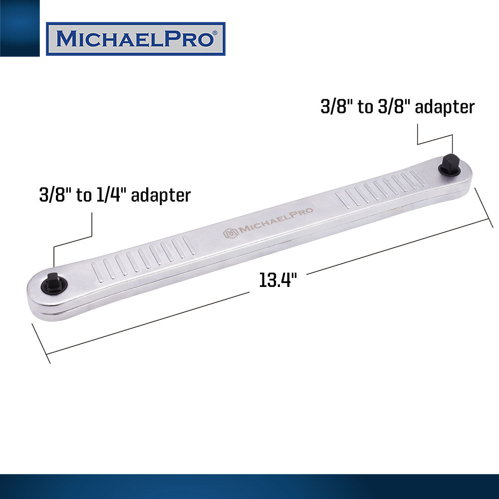 MichaelPro, Offset Extension Wrench with 3/8" & 1/4" Square Drive Adapters (MP001216)