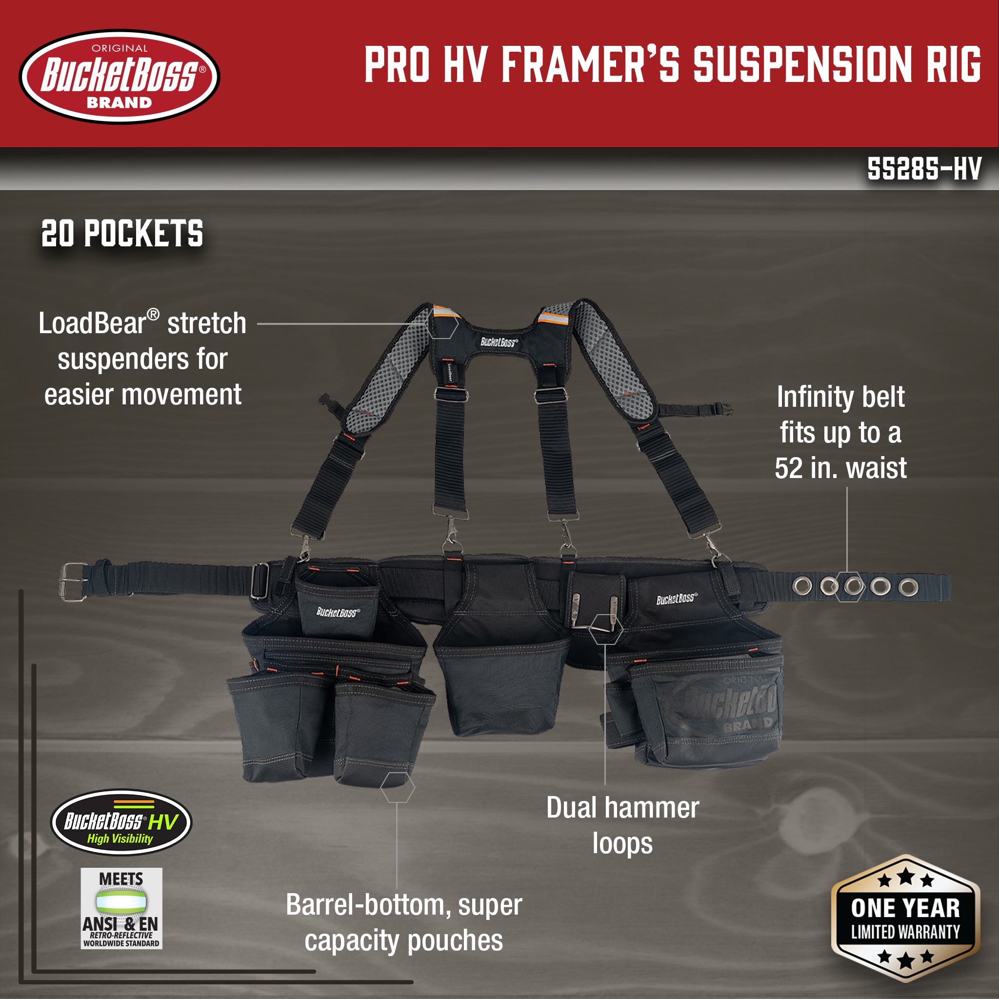 Bucket Boss, Pro Hi-Vis Framer's Suspension Rig