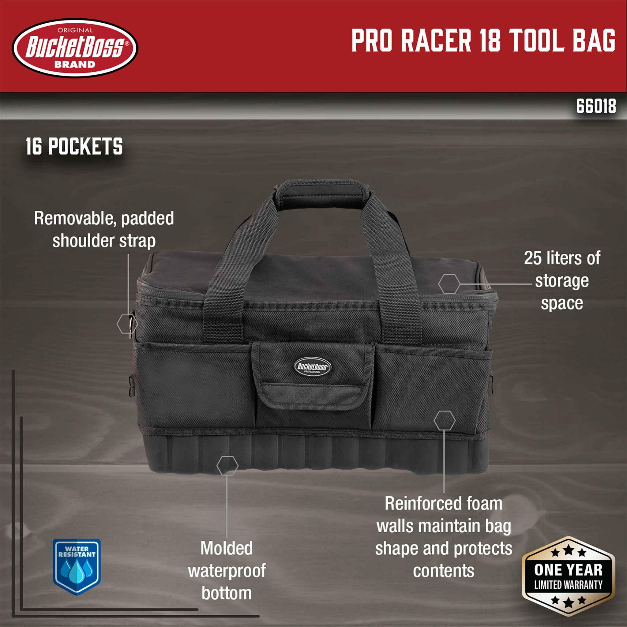 Bucket Boss, Pro Racer 18 Tool Bag