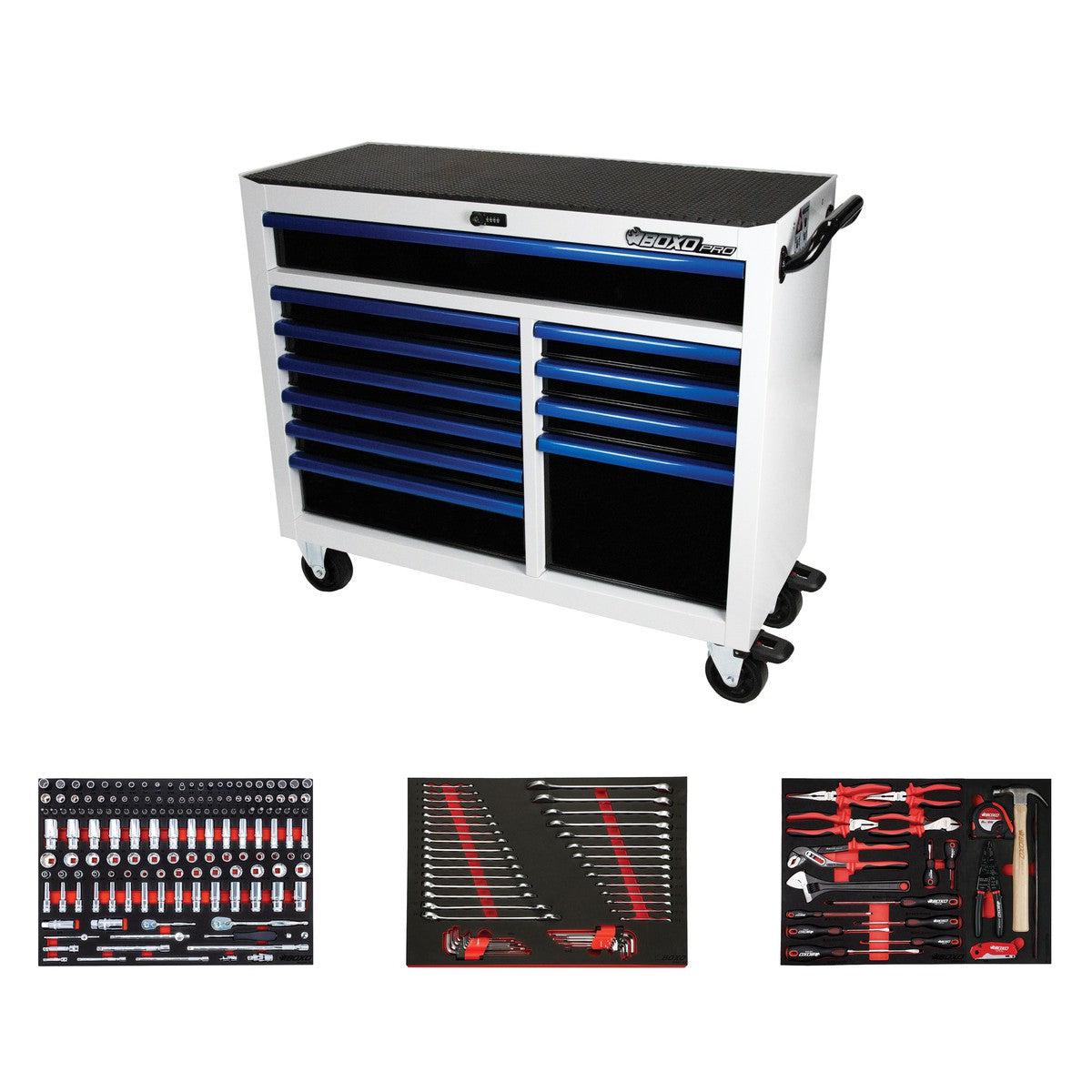 BoxoUSA, Pro Series = Loaded 45" 11-Drawer Rolling Tool Box