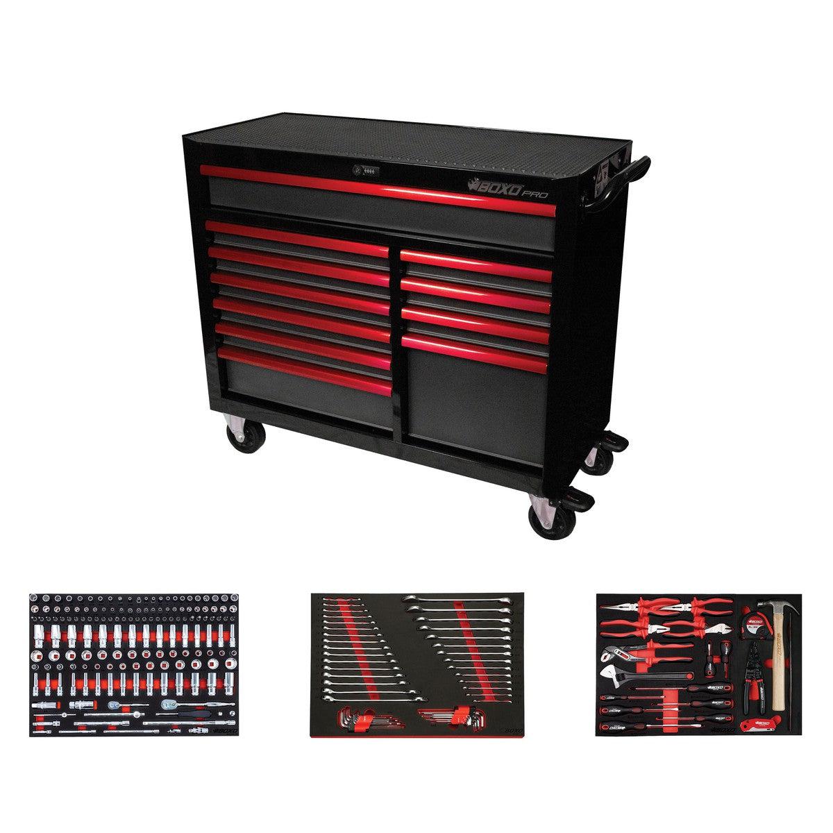 BoxoUSA, Pro Series = Loaded 45" 11-Drawer Rolling Tool Box