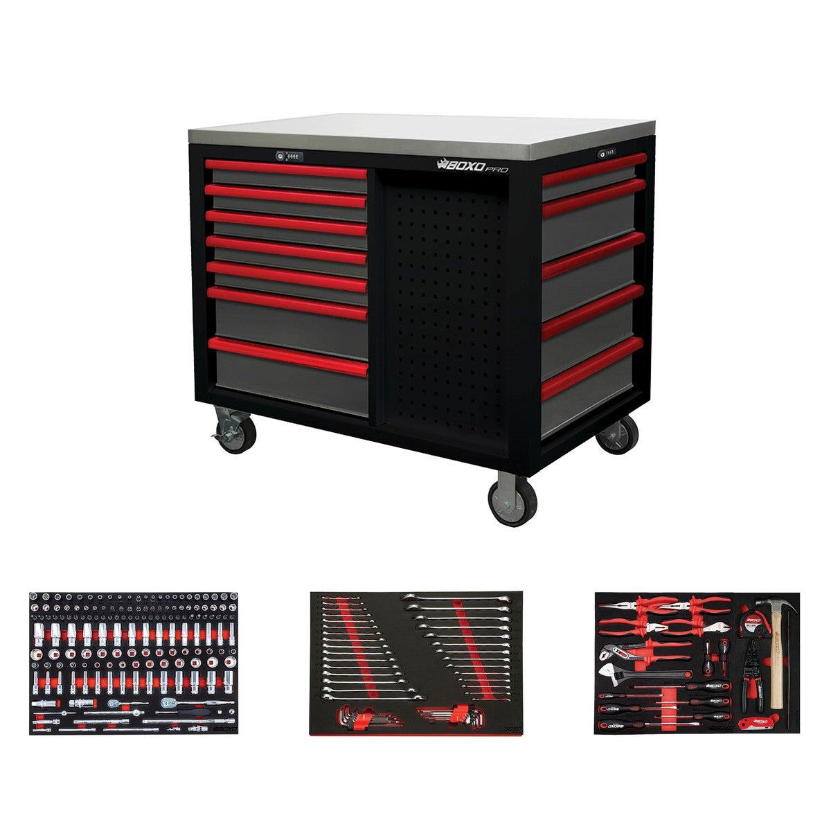 BoxoUSA, Pro Series = Loaded 45” 12-Drawer Workstation Tool Box