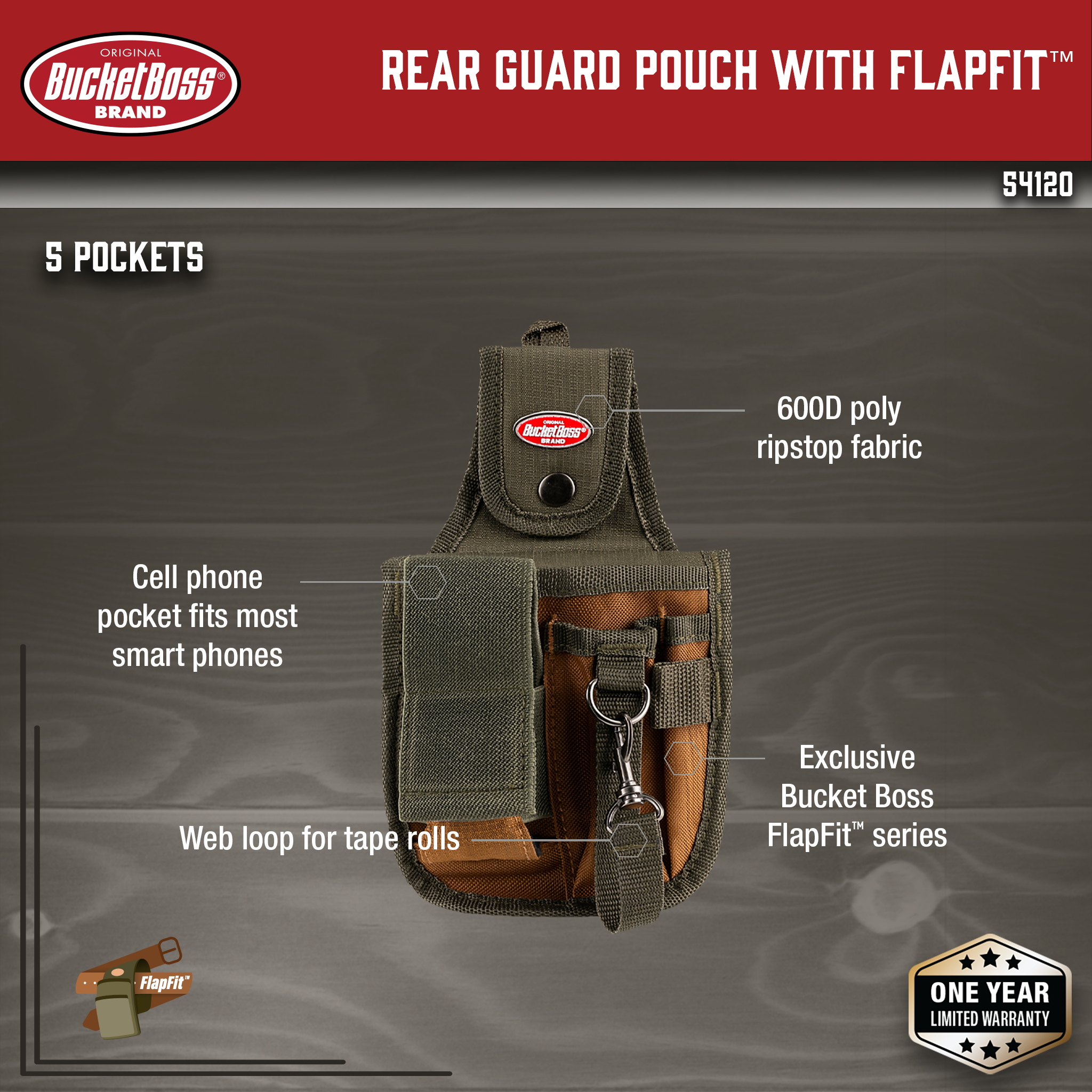 Bucket Boss, Rear Guard Pouch with FlapFit