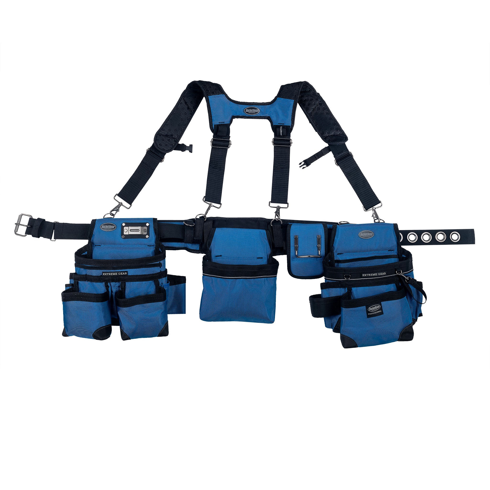 Bucket Boss, Royal Blue Framer's Tool Belt with Suspenders