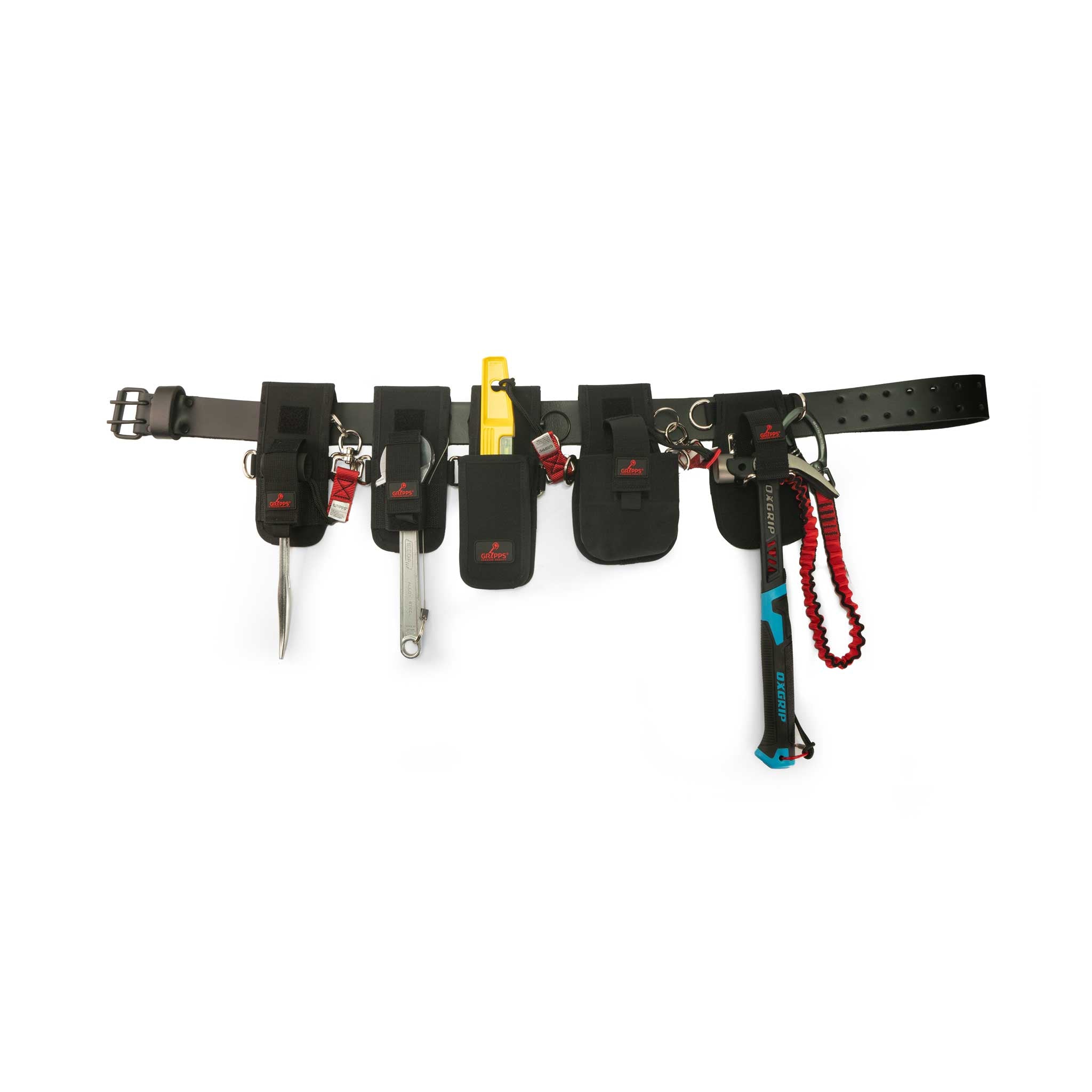 Gripps, Scaffolders Kit - 5-Tool Retractable with Leather Belt