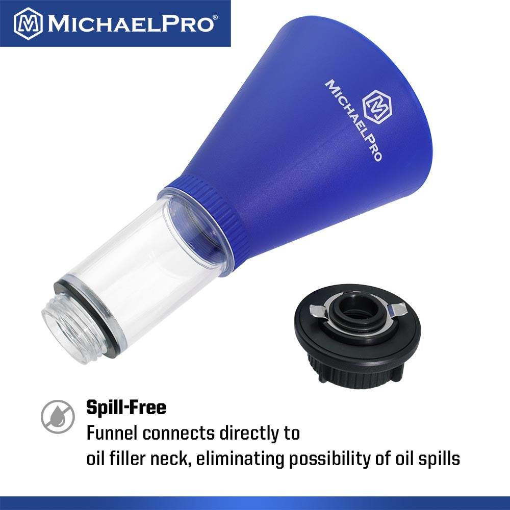 MichaelPro, Spill-Free Oil Funnel for Mercedes-Benz and BMW - Clip Adapter for Vehicles Yr 2018 and Earlier (MP009095)