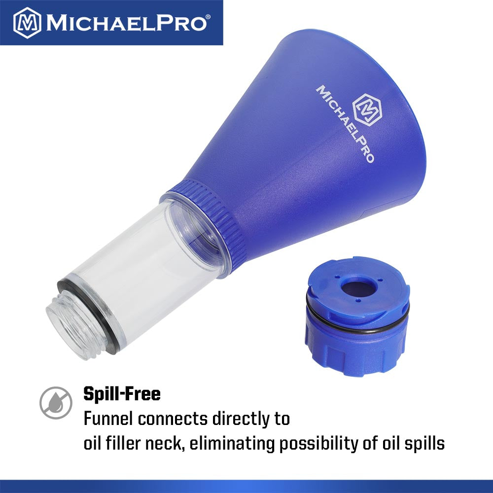 MichaelPro, Spill-Free Oil Funnel for Mercedes-Benz and BMW - Twist Type Adapter for Vehicles Yr 2018 and Later (MP009094)