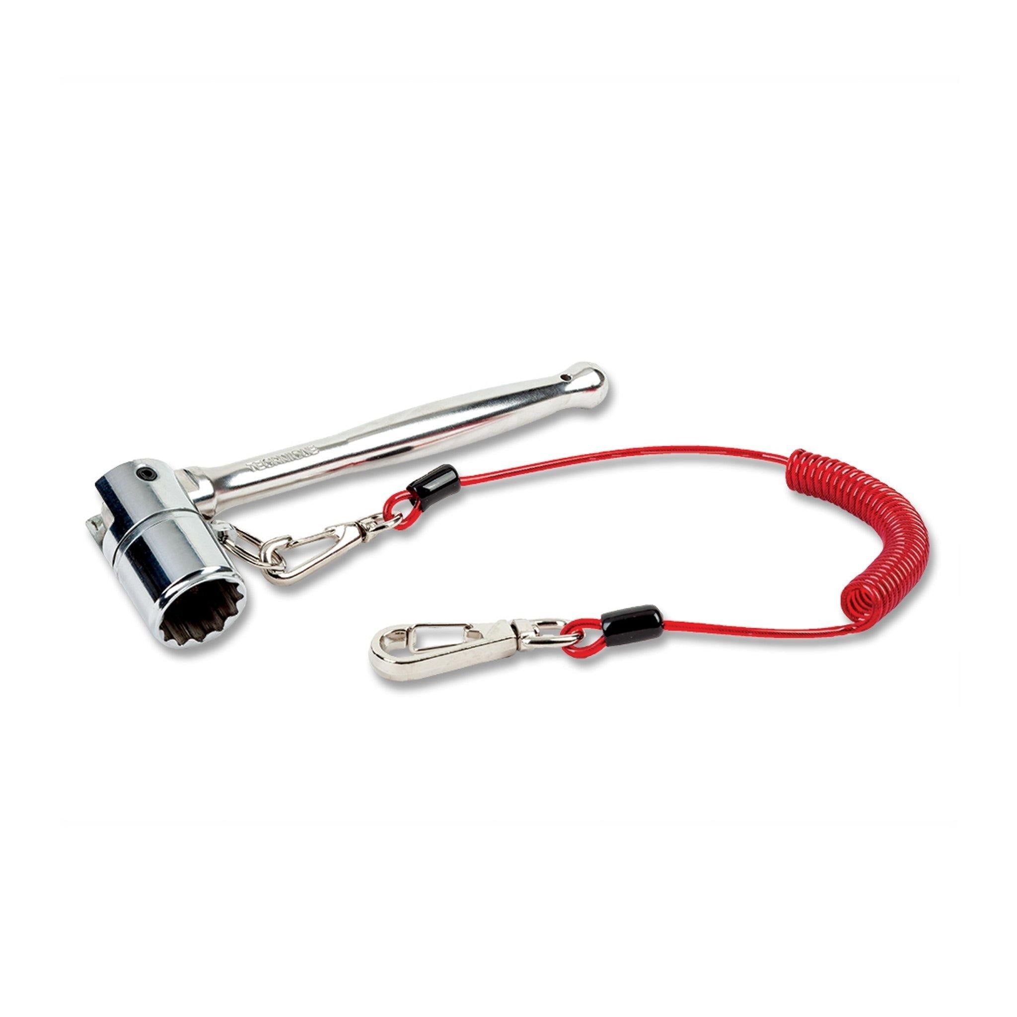 Gripps, Stainless Steel Scaffold Key 1/2 (24mm) with Coil Tether Single-Action