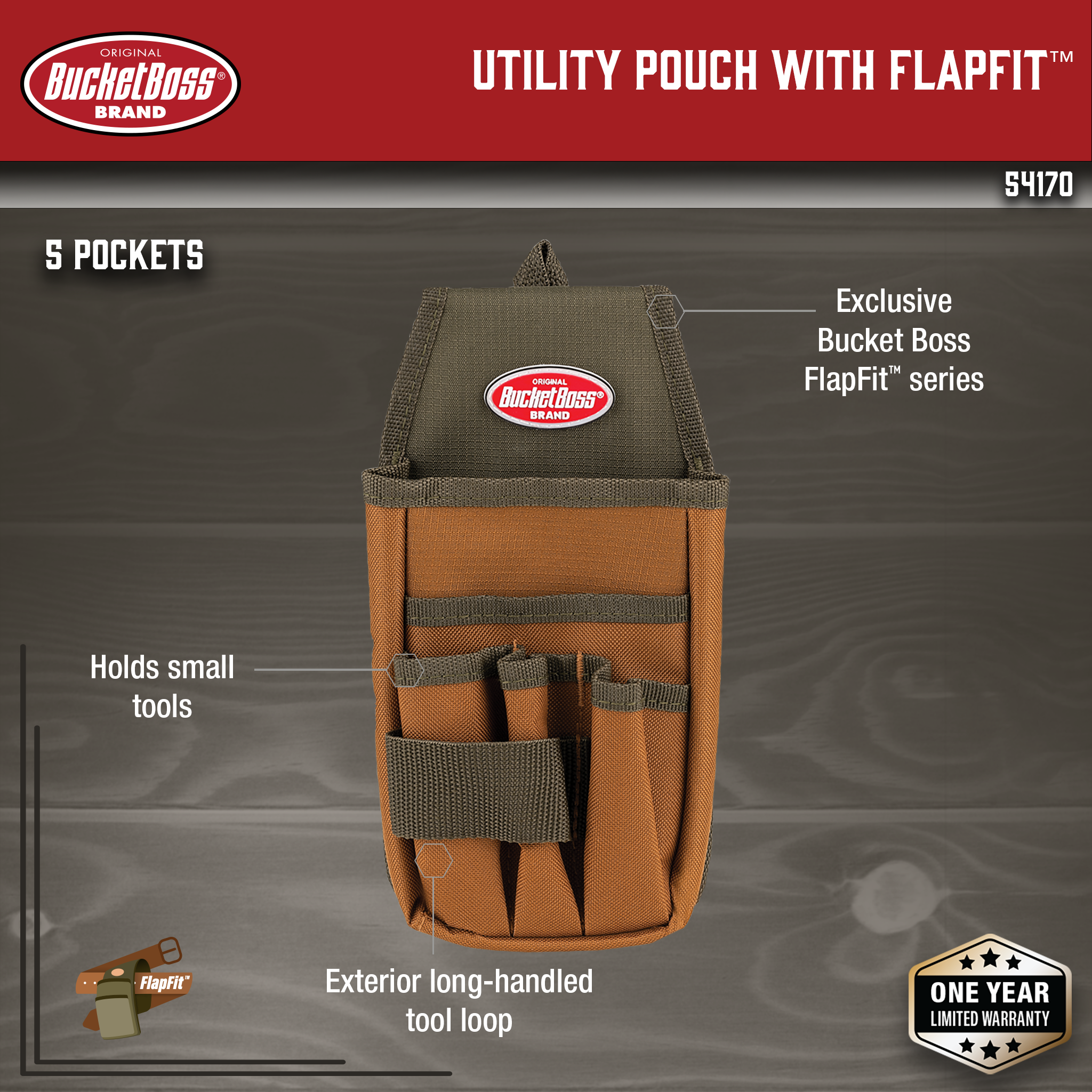 Bucket Boss, Utility Pouch with FlapFit