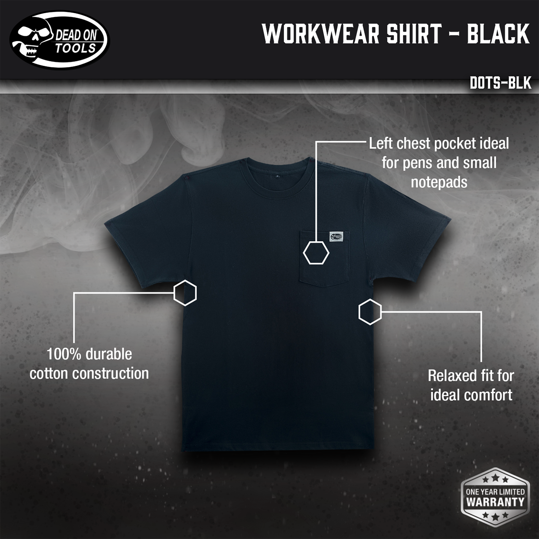 Dead On Tools, Workwear Shirt - Black