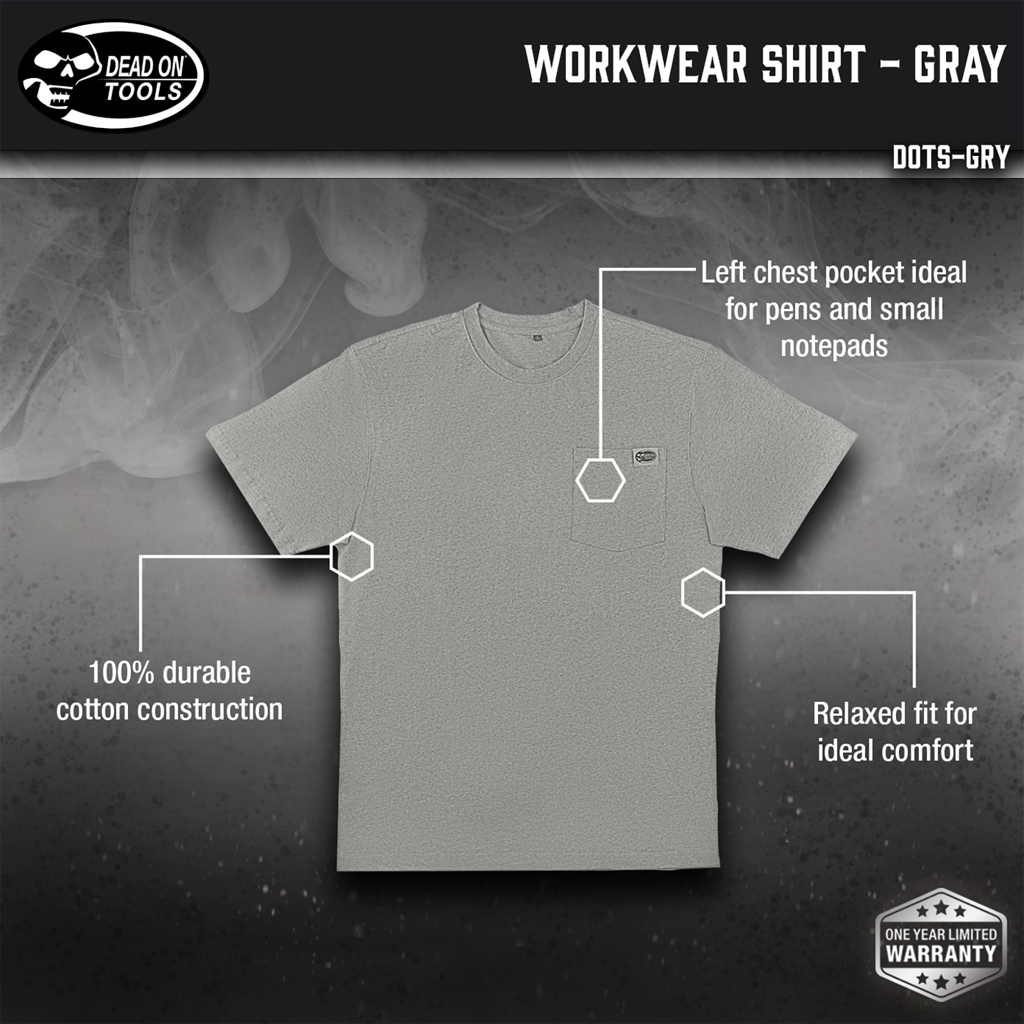 Dead On Tools, Workwear Shirt - Gray