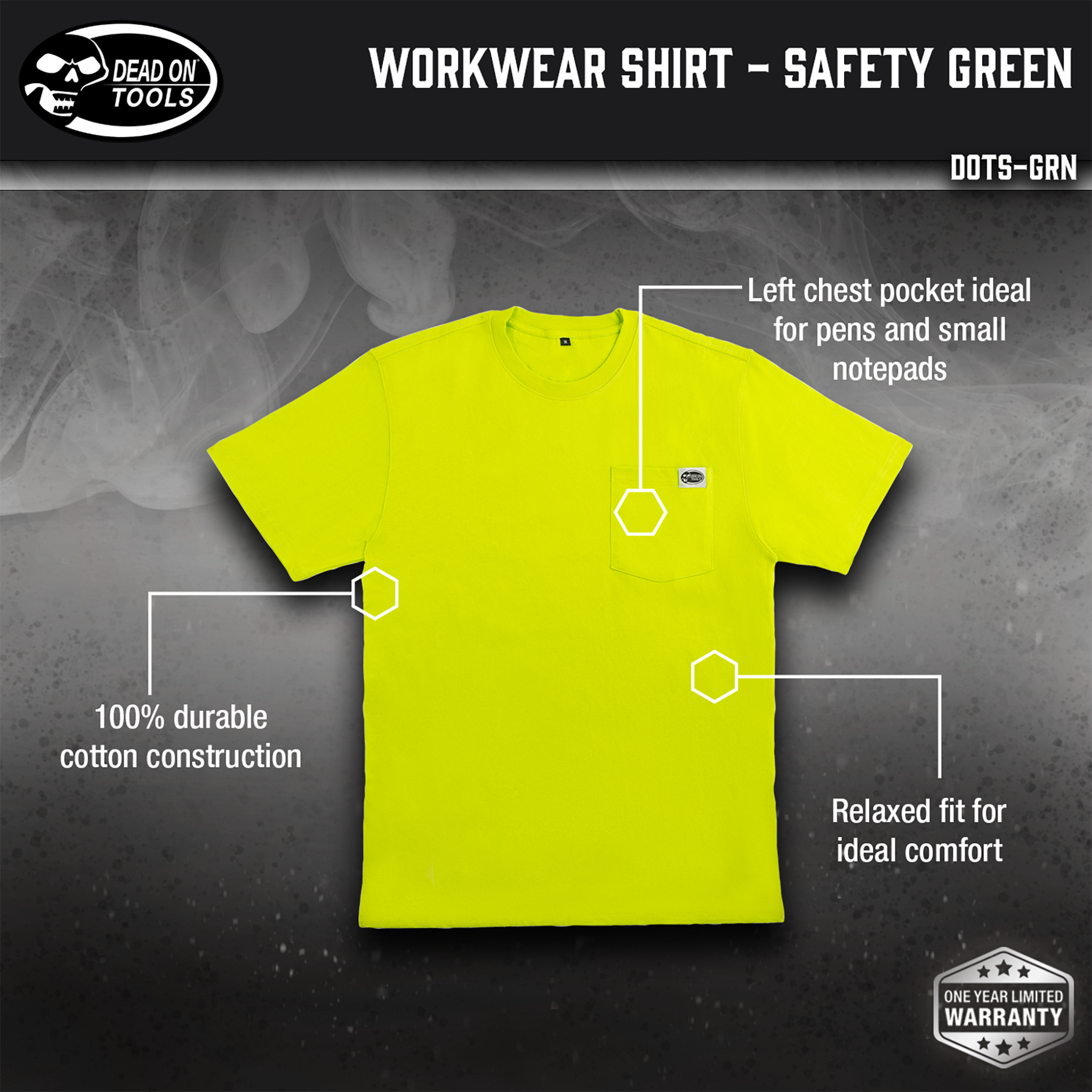 Dead On Tools, Workwear Shirt - Safety Green